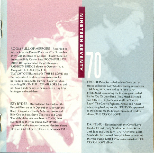 Jimi Hendrix : Cornerstones 1967-1970 (CD, Comp, PDO)
