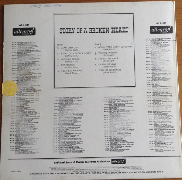 Johnny Cash : Story Of A Broken Heart (LP, Comp, Red)