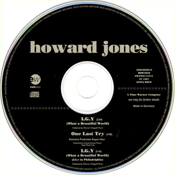 Howard Jones : I.G.Y (International Geophysical Year) (CD, Single)