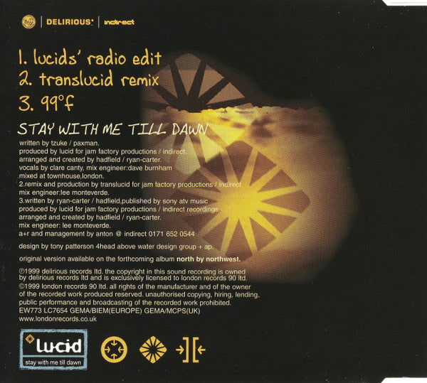 Lucid (45) : Stay With Me Till Dawn (CD, Single)