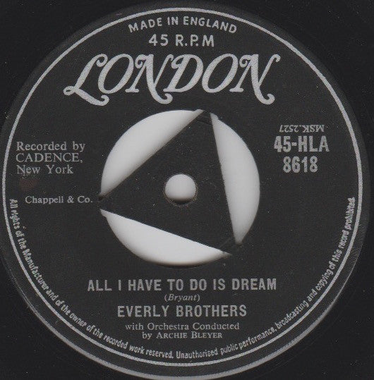 Everly Brothers : All I Have To Do Is Dream / Claudette (7", Single, Tri)