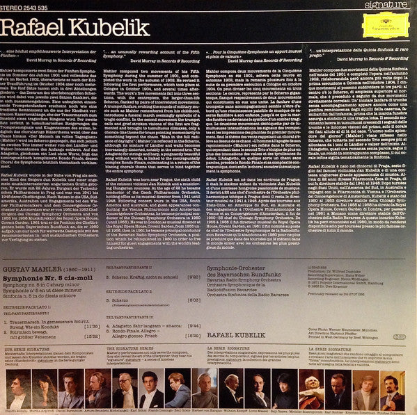 Mahler* - Symphonie-Orchester Des Bayerischen Rundfunks, Rafael Kubelik : Symphonie No.5 (LP)