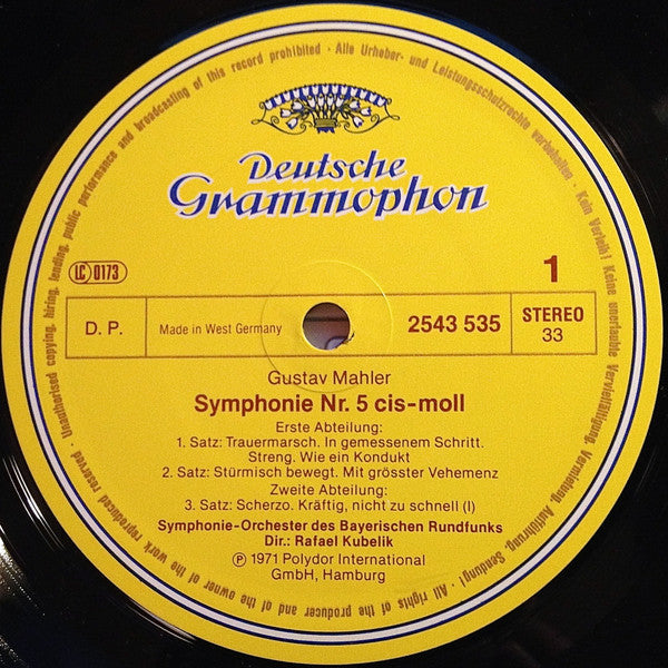Mahler* - Symphonie-Orchester Des Bayerischen Rundfunks, Rafael Kubelik : Symphonie No.5 (LP)