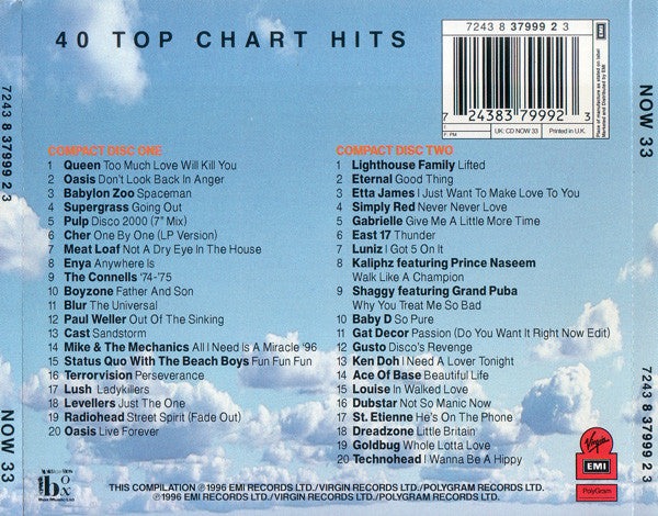 Various : Now That's What I Call Music! 33 (2xCD, Comp)