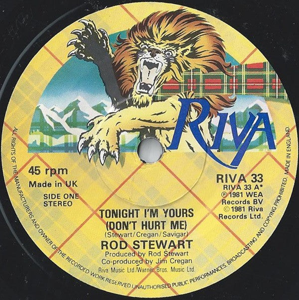 Rod Stewart : Tonight I'm Yours (7", Single, Pap)