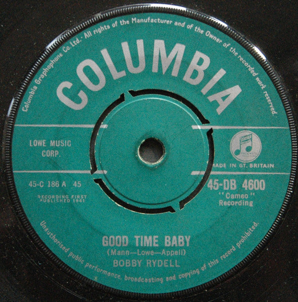 Bobby Rydell : Good Time Baby (7")