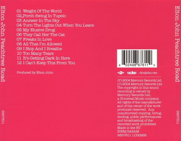 Elton John : Peachtree Road (CD, Album)