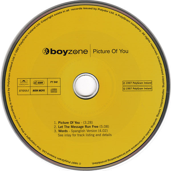 Boyzone : Picture Of You (CD, Single, CD1)