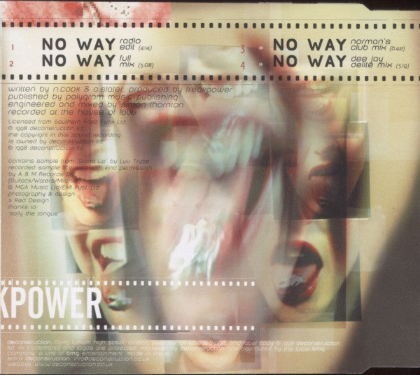 Freak Power : No Way (CD, Single)