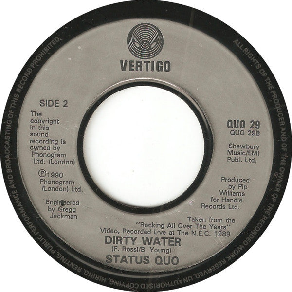 Status Quo : The Anniversary Waltz - Part Two (7", Juk)