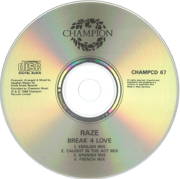 Raze : Break 4 Love (CD, Single)
