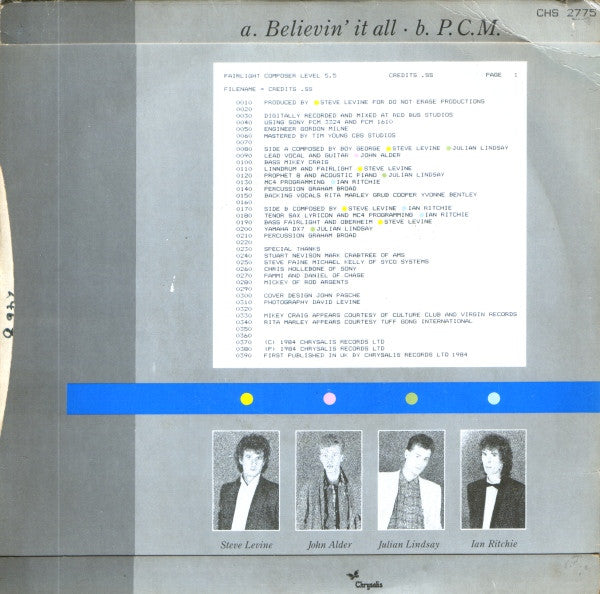 Steve Levine : Believin' It All (7", Single)