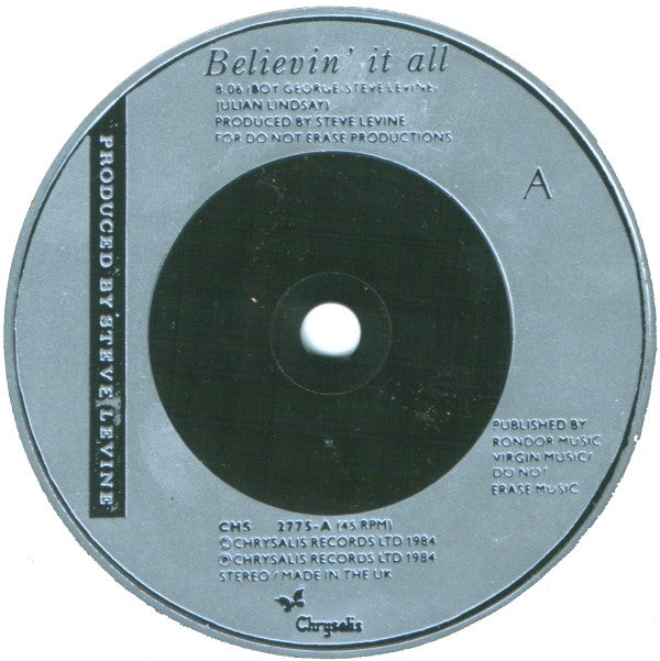 Steve Levine : Believin' It All (7", Single)
