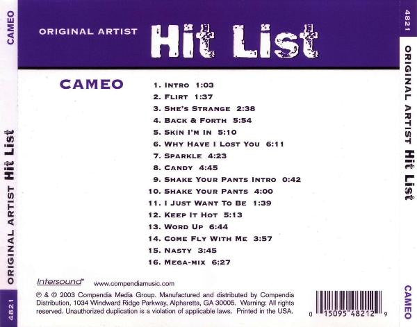 Cameo : Original Artist Hit List (CD, Album, P/Mixed)