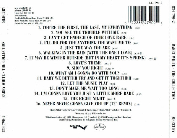 Barry White : The Collection (CD, Comp, RM, RP)