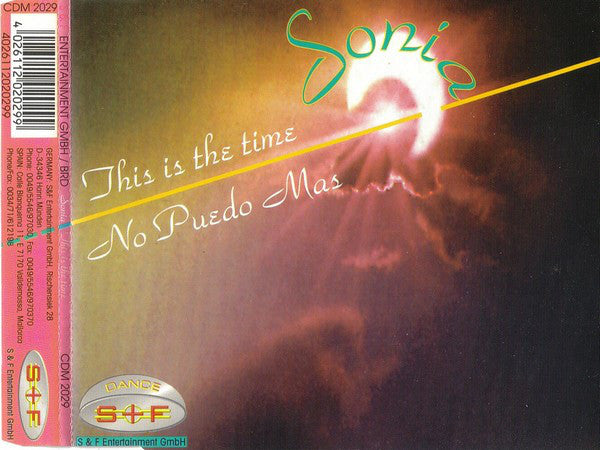 Sonia* : This Is The Time / No Puedo Mas (CD, Maxi)