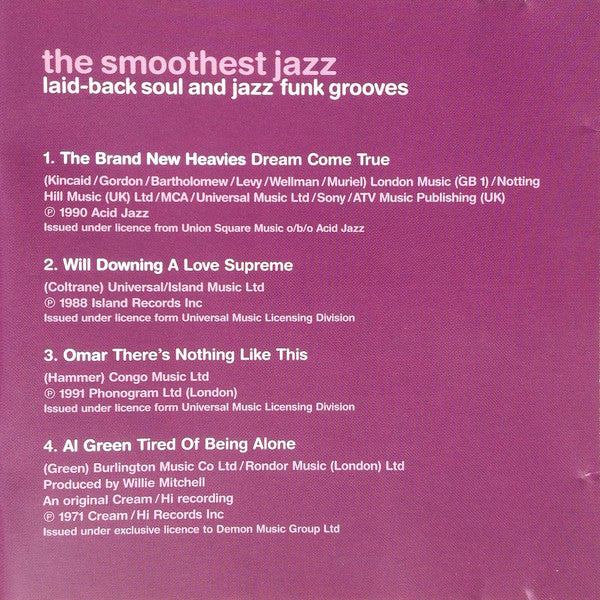 Various : The Smoothest Jazz Laid-back Soul And Jazz Funk Grooves (CD, Comp)