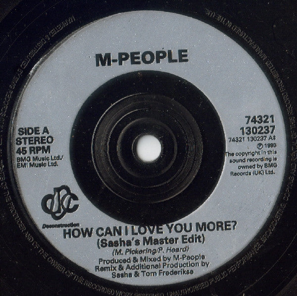 M People : How Can I Love You More Mixes (7")