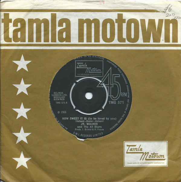 Jr. Walker And The All Stars* : How Sweet It Is (To Be Loved By You) (7", Single, RP)