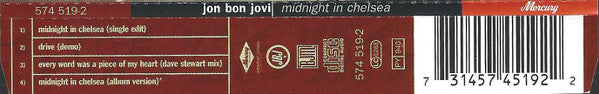 Jon Bon Jovi : Midnight In Chelsea (CD, Single)