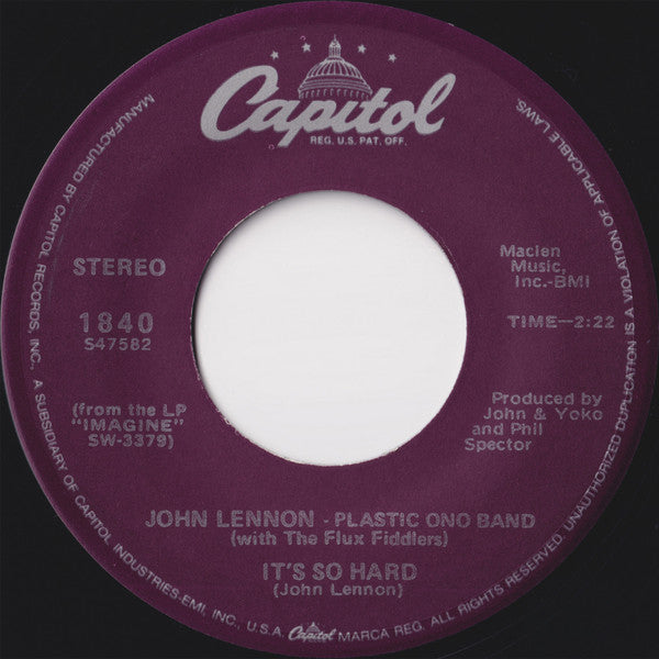 John Lennon : Imagine (7", Single, RE, Jac)