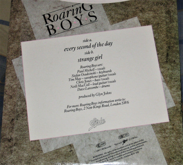 Roaring Boys : Every Second Of The Day (7", Single)