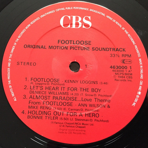 Various : Footloose (Original Motion Picture Soundtrack) (LP, Comp, RE)