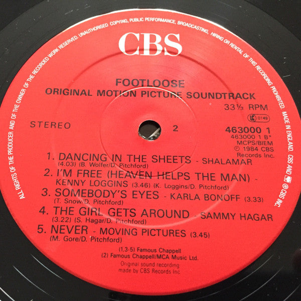 Various : Footloose (Original Motion Picture Soundtrack) (LP, Comp, RE)