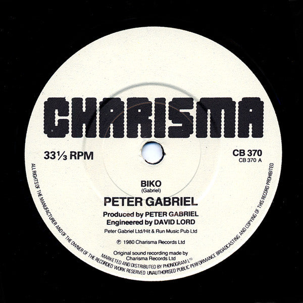 Peter Gabriel : Biko (7", Single)