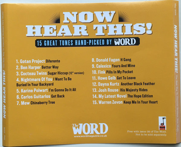 Various : Now Hear This! (15 Great Tunes Hand-Picked By The Word) (May 2006) (CD, Comp, Promo, Jew)