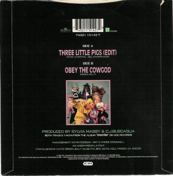 Green Jellÿ : Three Little Pigs (7", Single, Ltd, Pin)