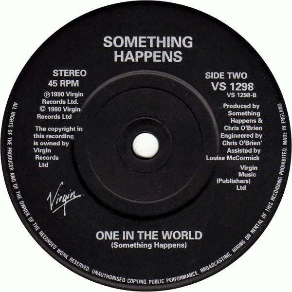 Something Happens : Parachute (7", Single, Pap)