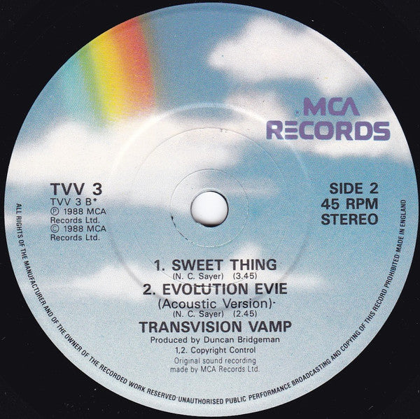 Transvision Vamp : I Want Your Love (7", Single, Rai)