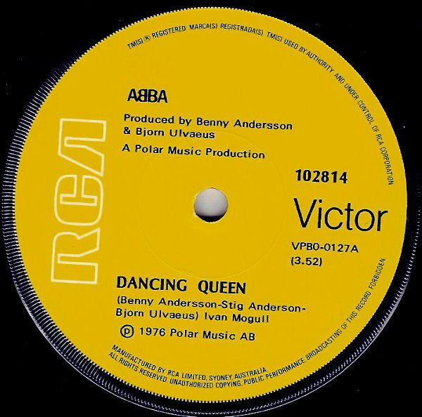 ABBA : Dancing Queen (7", Single, Rep)