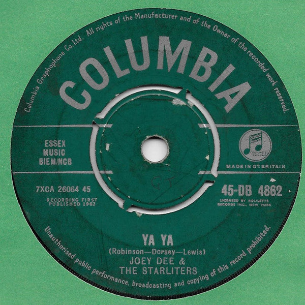 Joey Dee & The Starliters : Ya Ya (7")