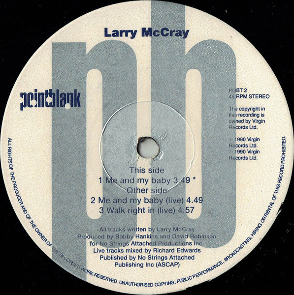 Larry McCray : Me And My Baby (12")