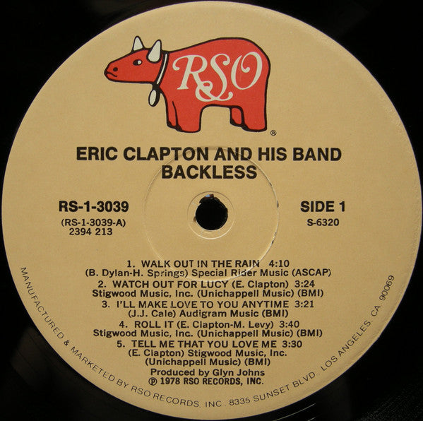 Eric Clapton : Backless (LP, Album, Gat)