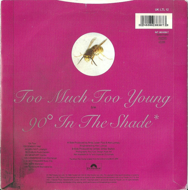 Little Angels : Too Much Too Young (7", Single)