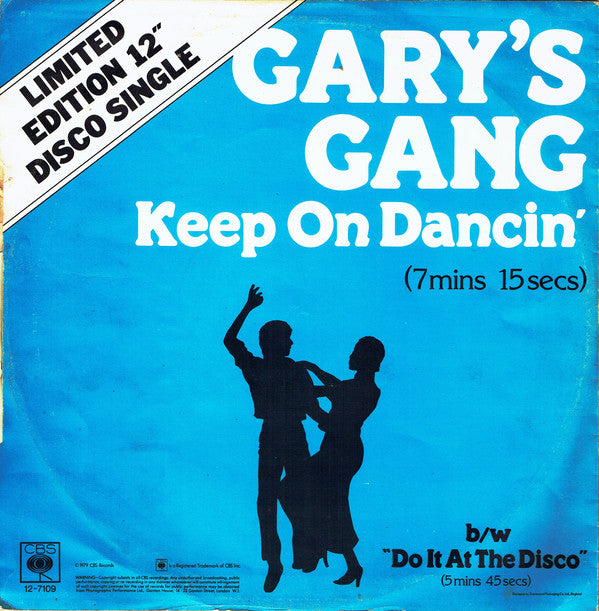 Gary's Gang : Keep On Dancin' b/w Do It At The Disco (12", Single, Ltd)