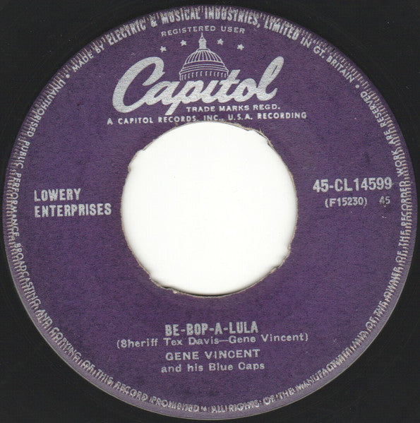 Gene Vincent And His Blue Caps* : Be-Bop-A-Lula (7", Single)