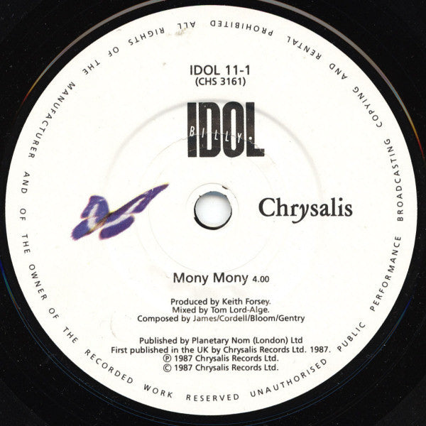 Billy Idol : Mony Mony (Live) (7", Single)