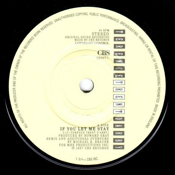 Terence Trent D'Arby : If You Let Me Stay (7", Single)