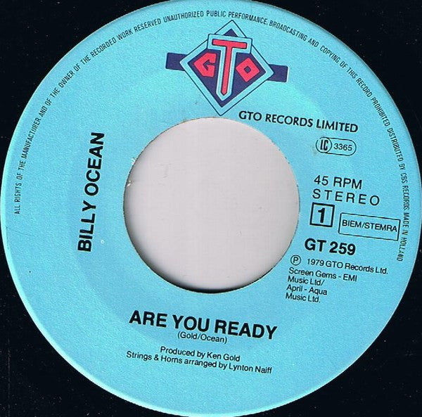 Billy Ocean : Are You Ready (7", Single)