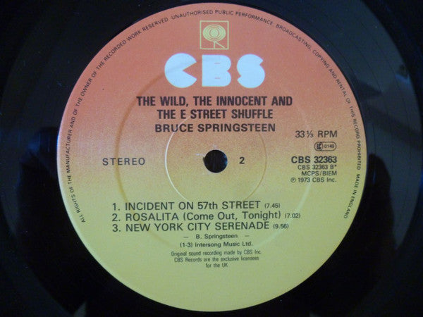 Bruce Springsteen : The Wild, The Innocent &  The E Street Shuffle (LP, Album, RE)