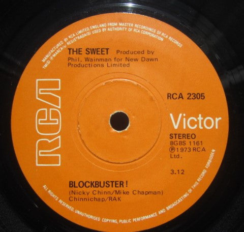 The Sweet : Blockbuster ! (7", Single, Sol)