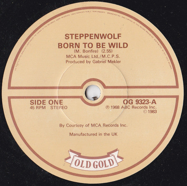 Steppenwolf : Born To Be Wild / The Pusher (7")