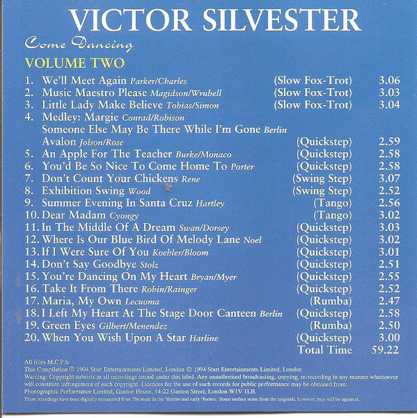 Victor Silvester : Come Dancing, Volume Two (CD, Album)