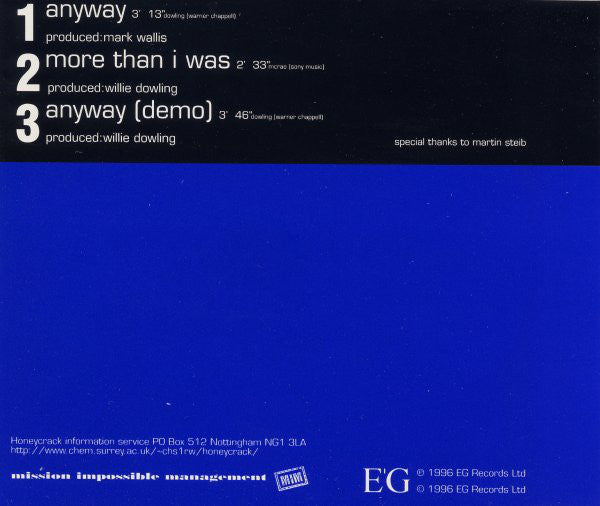 Honeycrack : Anyway (CD, Single, CD1)