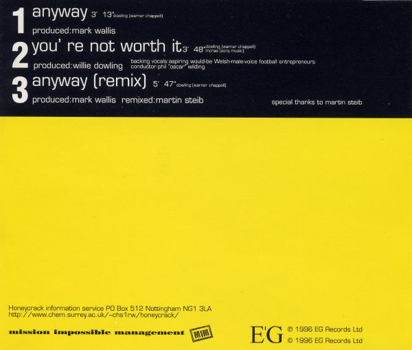 Honeycrack : Anyway (CD, Single, CD2)