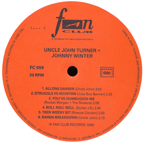 Uncle John Turner* & Johnny Winter : Uncle John Turner + Johnny Winter (LP, Album)